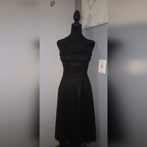 Elegant Strapless Black Evening Dress